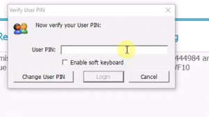 كتابة الرقم السري User PIN الذي حصلت عليه عند استخراجك لشهادة التوقيع