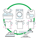 إدارة مراكز تنظيف او كي الملابس ( المغسلة )