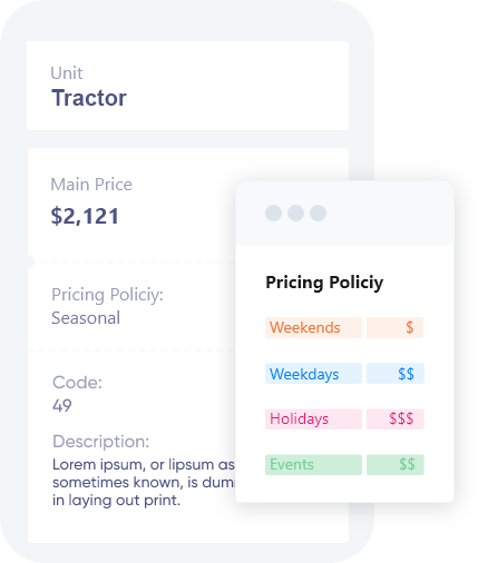 Customize your rental equipment pricing with flexibility