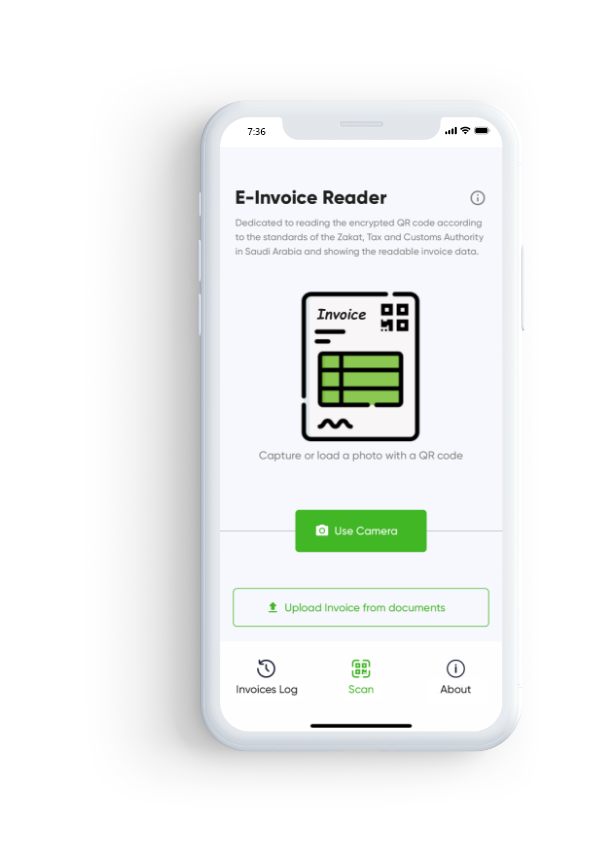 E-invoice QR Code Reader application