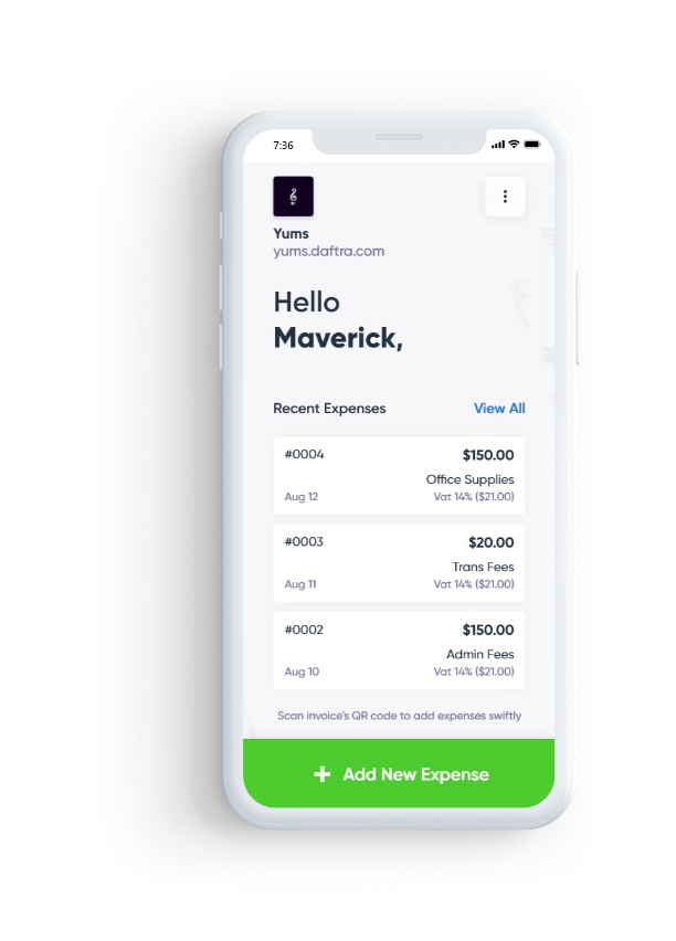 Quick Expense Scanner app from Daftra